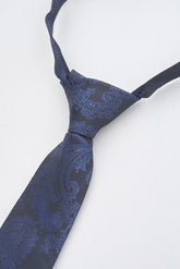 Junior Navy Paisley Tie
